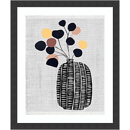 Amanti Art Decorated Vase with Plant III by Melissa Wang Wood Framed Wall Art Print, 20”H x 17”W, Black