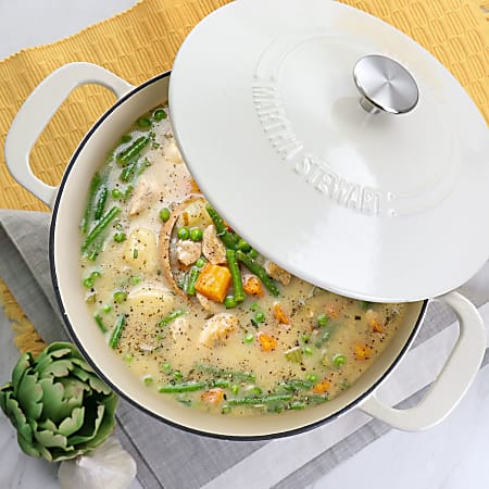 Martha Stewart Enameled Cast Iron Dutch Oven With Lid Quart
