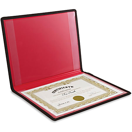 Anglers Certificate Holder - 12" x 9" - 2 Internal Pocket(s) - Vinyl, Polypropylene - Black - 1 Each