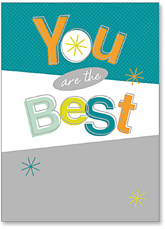 Viabella Thank You Greeting Card, You Are The Best, 5" x 7", Multicolor