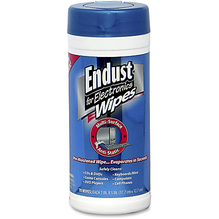 Endust Multi-Surface Pop-Up Wipes 70ct. - For Desktop Computer, PDA, Keyboard, Telephone, Mobile Phone, Audio Equipment, Optical Media, Copier, Fax Machine - Streak-free, Non-abrasive, Anti-static, Ammonia-free - 1 Each
