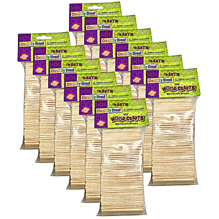 Creativity Street Mini Wood Craft Sticks, 2-9/16 x 1/16, Natural, 500  Sticks Per Pack, Case Of 12 Packs