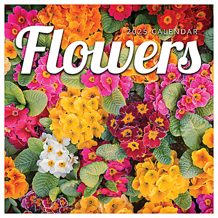 2025 TF Publishing Monthly Wall Calendar, 12” x 12”, Flowers, January 2025 To December 2025