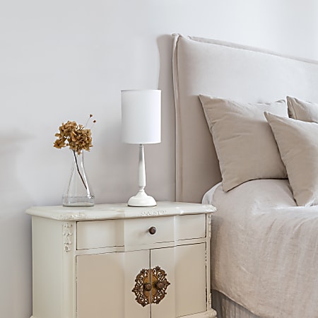 Simple Designs Traditional Candlestick Table Lamp 22 34 H White ShadeWhite Base Office Depot