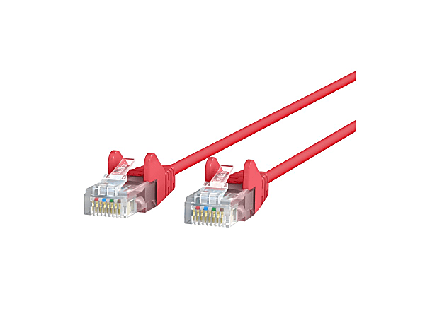 Belkin CAT6 Slim Gigabit Snagless UTP Ethernet Cable - 15 ft Category 6 Network Cable  - CE001B15REDS
