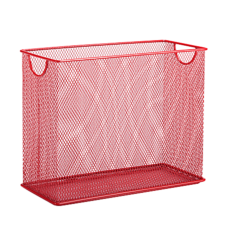 Honey-Can-Do Tabletop Hanging File Organizer, 9 7/8"H x 12 1/2"W x 5 1/2"D, Red