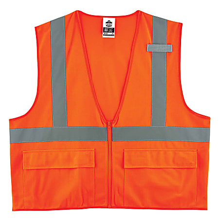 Ergodyne GloWear Safety Vest, Standard Solid, Type-R Class 2, 4X/5X, Orange, 8225Z