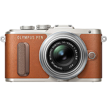 Olympus PEN E-PL8 16.1 Megapixel Mirrorless Camera with Lens - 14 mm - 42 mm - Brown - 3" Touchscreen LCD - 3x Optical Zoom - Optical (IS) - 4608 x 3456 Image - 1920 x 1080 Video - HD Movie Mode - Wireless LAN