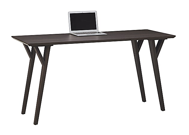 Realspace® Trezza 60"W Writing Desk, Warm Walnut