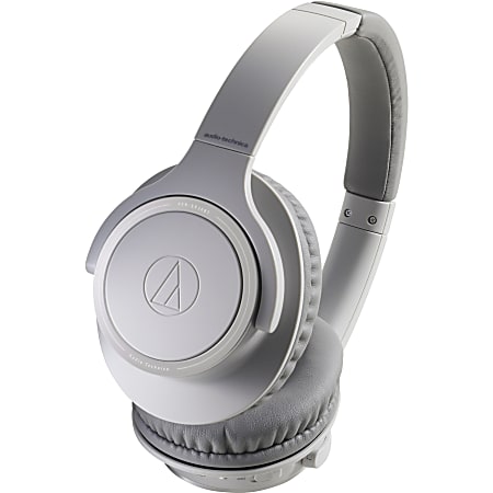 Audio-Technica ATH-SR30BT Wireless Over-Ear Headphones - Stereo - Wireless - Bluetooth - 32.8 ft - 32 Ohm - 5 Hz - 35 kHz - Over-the-head - Binaural - Circumaural - Omni-directional, Condenser Microphone - Natural Gray