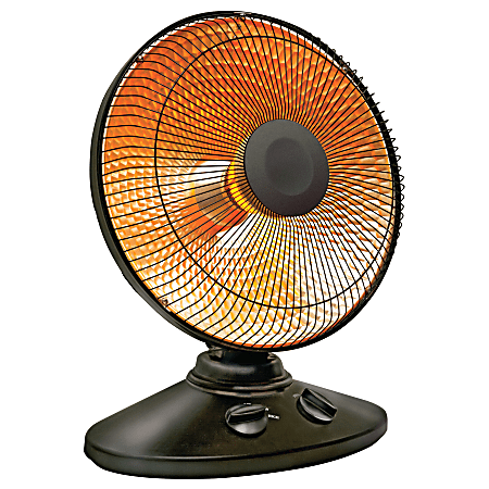 Comfort Glow® 1,000-Watt Portable Oscillating Radiant Parabolic Dish Heater, 8-3/4” x 14-1/4”, Black
