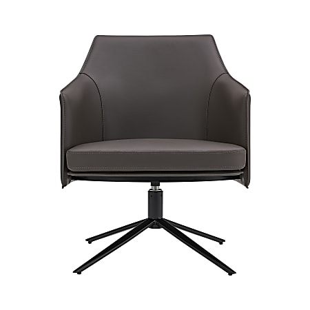 Eurostyle Signa Faux Leather Lounge Chair, Black/Dark Gray