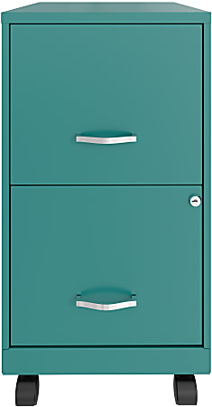 Realspace® SOHO Smart 18"D Vertical 2-Drawer Mobile File Cabinet, Teal