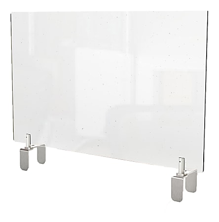 Ghent Partition Extender, Attached Clamp, 30"H x 72"W x 3-7/8"D, Clear