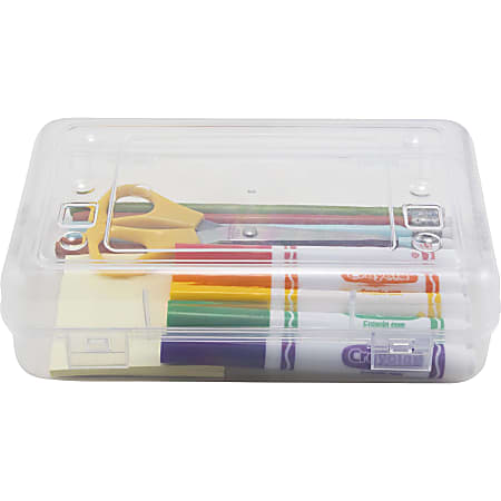Advantus Textured Slider Pencil Box Assorted Colors - Office Depot