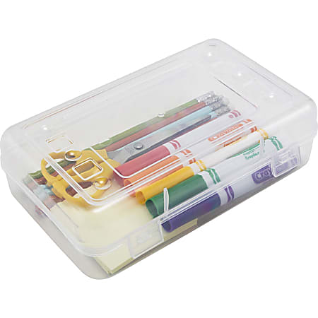 Advantus Gem Pencil Storage Box 2 12 x 8 12 x 5 12 Clear - Office