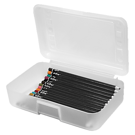 Advantus Textured Slider Pencil Box Assorted Colors - Office Depot