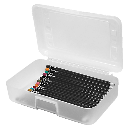 Advantus Gem Pencil Storage Box 2 12 x 8 12 x 5 12 Clear Office