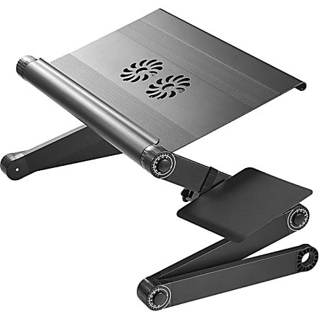 Adjustable Laptop Stand Foldable Aluminum Laptop Desk With Large Cooling  Fan & Mouse Pad For Bed, Sofa & Couch Lap Tray