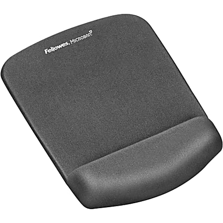 Fellowes PlushTouch™ Mouse Pad Wrist Rest with Microban® - Graphite - 1" x 7.3" x 9.4" Dimension - Graphite - Polyurethane, Foam - Wear Resistant, Tear Resistant, Skid Proof