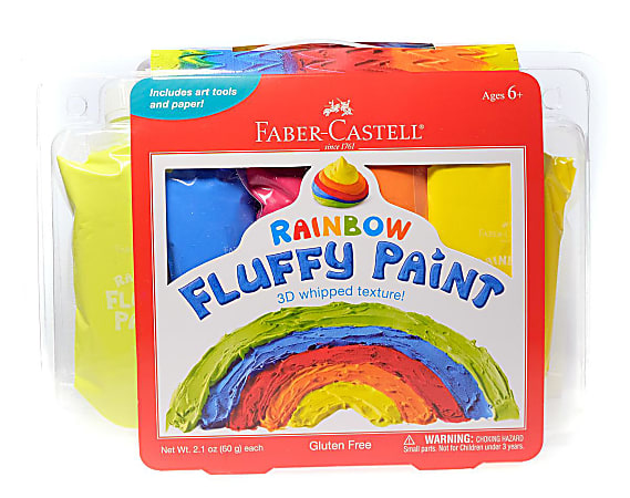 Faber-Castell Fluffy Paint Kit, Rainbow, Pack Of 5 Paints