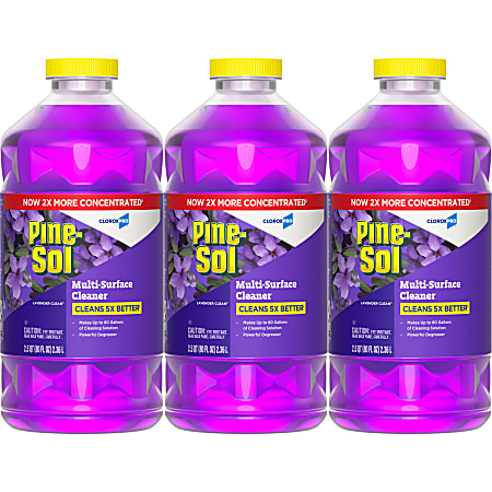 CloroxPro Clorox Pro Pine Sol Multi Surface Cleaner, Lavender Clean, 80 Oz, Pack Of 3 Bottles