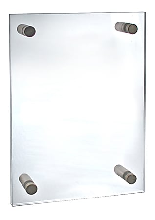 Azar Displays Standoff Acrylic Sign Holder, 14"H x 8-1/2"W x 1/4"D, Clear