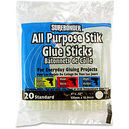 SureBonder 4 All Purpose Glue Sticks 20 Pack Clear - Office Depot
