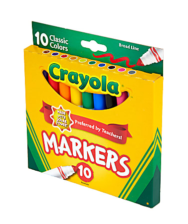 Crayola Broad Line Markers Assorted Classic Colors Box Of 10