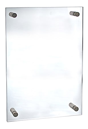 Azar Displays Standoff Acrylic Sign Holder, 28"H x 22"W x 1/4"D, Clear