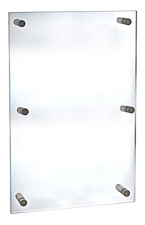 Azar Displays Standoff Acrylic Sign Holder, 44"H x 34"W x 1/4"D, Clear