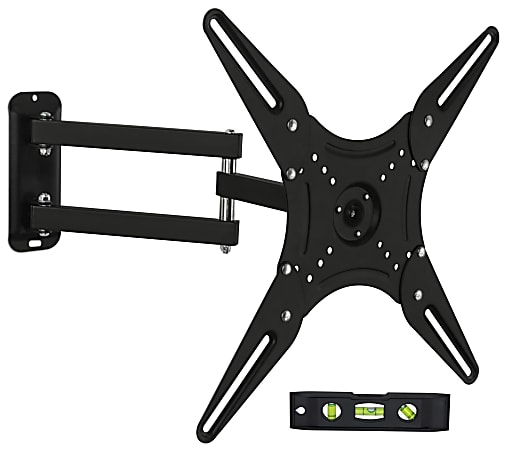 Mount-It! Full-Motion Wall Mount For 23 - 55" TVs, 9"H x 9"W x 2-13/16"D, Black