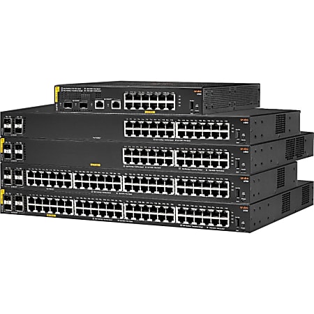HPE 6100 24G 4SFP+ Switch - 24 Ports - 3 Layer Supported - Modular - 33 W Power Consumption - Twisted Pair, Optical Fiber - JL678AABA