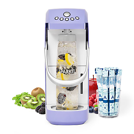 Sparkel Beverage System Home Carbonation Appliance, 16-1/2”H x 13-5/8”W x 7-7/16”D, Periwinkle