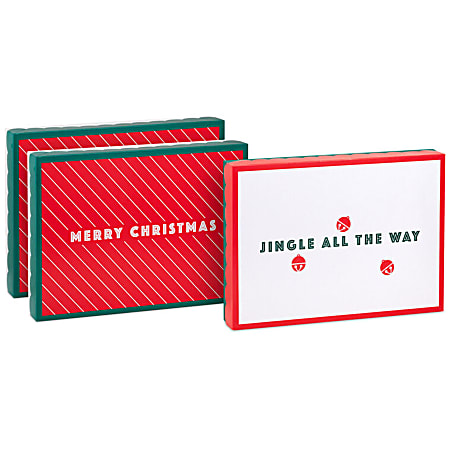 Hallmark 3-Pack Assortment Large Christmas Gift Box Bundle (Jingle All the Way)