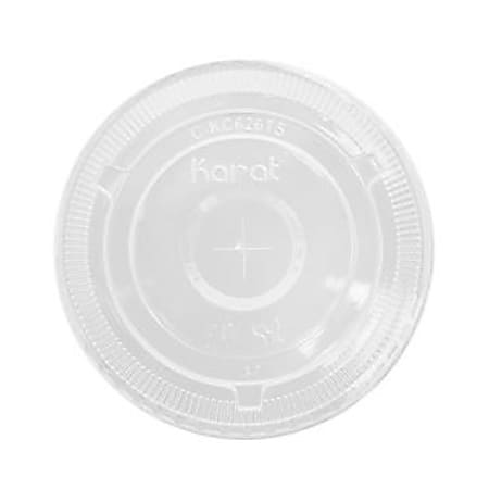 Karat PET Flat Lids For 12-24 Oz Cups, Clear, Pack Of 1,000 Lids