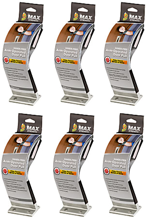 Duck® Brand Max Strength Hands-Free Arm-Operated Door Pulls, Pack Of 6 Door Pulls