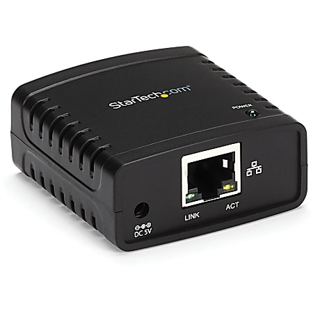 StarTech.com 10/100Mbps Ethernet to USB 2.0 Network LPR Print Server - USB Print Server with 10Base-T/100Bas - PM1115U2