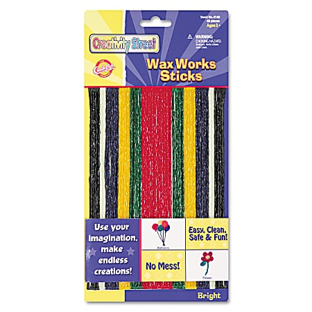 Creativity Street Wax Works Sticks, 8", Bright Hues, Pack Of 48