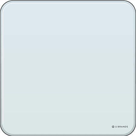 U Brands® Frameless Magnetic Cubicle/Wall Glass Dry Erase Board, 12" X 12", Frosted White