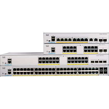 Cisco Catalyst C1000-24FP-4G-L Ethernet Switch - 24 Ports - Manageable - 2 Layer Supported - Modular - 4 SFP Slots - Twisted Pair, Optical Fiber - Rack-mountable - Lifetime Limited Warranty