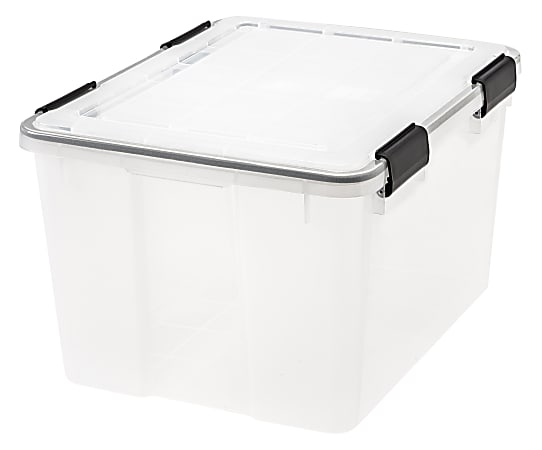 IRIS® Weathertight® Storage Container, 46 Quarts, 11 4/5" x 15 4/5" x 19 7/10", Clear