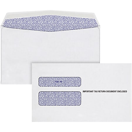 TOPS W-2 Continuous Tax Envelope - Document - 9 1/2" Width x 5 5/8" Length - Gummed - 24 / Pack - White