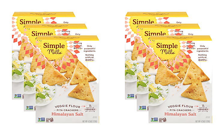 Simple Mills Pita Crackers Himalayan Salt Veggie 4.25 Oz Total Qty 6 ...