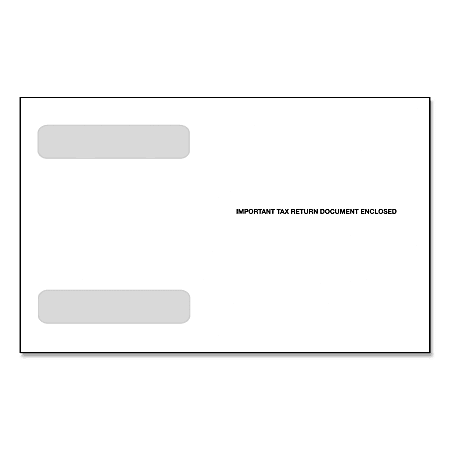 ComplyRight™ Double-Window Envelopes For W-2 Form L225, 5 5/8" x 9", White, Pack Of 100 Envelopes