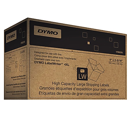 DYMO® 1785378 High-Capacity White Labels, 2.31" x 4", Pack of 1,100