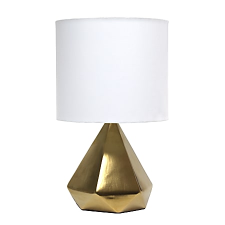 Simple Designs Solid Pyramid Table Lamp, 19-7/8&quot;H, White