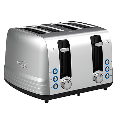 Brentwood Select Extra-Wide 4-Slot Stainless-Steel Toaster, Silver