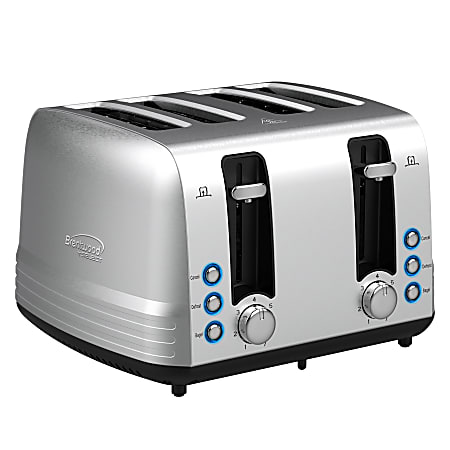 Brentwood Select Extra Wide 4 Slot Stainless Steel Toaster Silver - Office  Depot