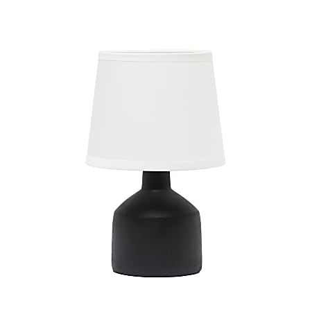Simple Designs Mini Bocksbeutal Concrete Table Lamp, 9-7/16", White Shade/Black Base